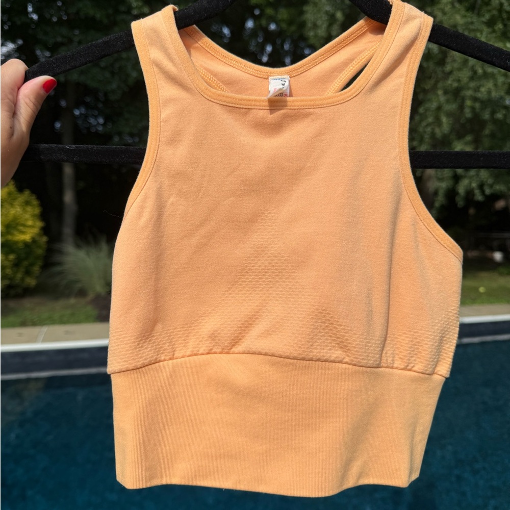 Orange Sleeveless Crop Top